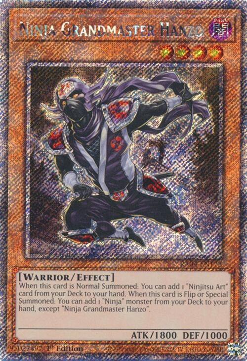 Image for Ninja Grandmaster Hanzo (Platinum Secret Rare) (Quarter Century Stampede) (RA04-EN173) - YuGiOh