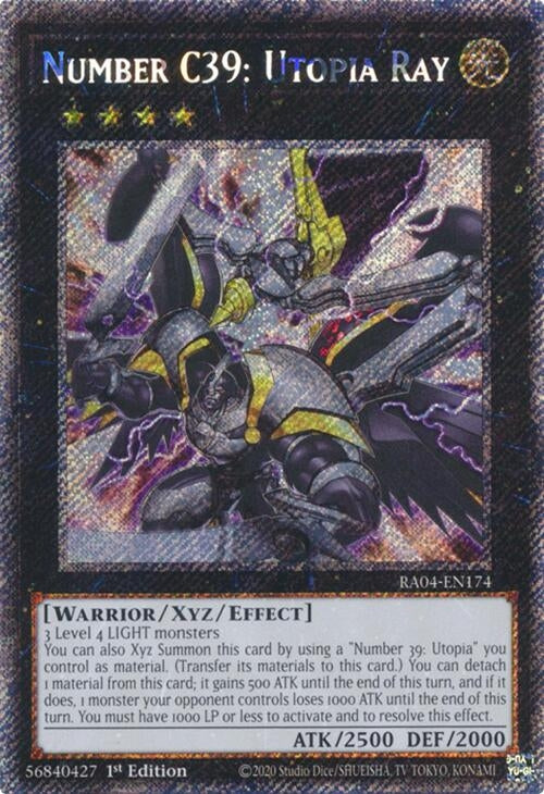 Image for Number C39: Utopia Ray (Platinum Secret Rare) (Quarter Century Stampede) (RA04-EN174) - YuGiOh