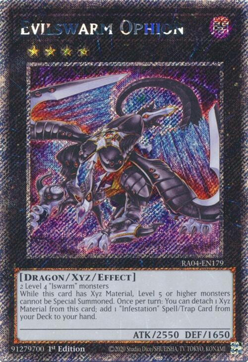 Image for Evilswarm Ophion (Platinum Secret Rare) (Quarter Century Stampede) (RA04-EN179) - YuGiOh