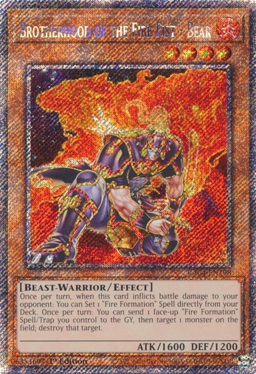 Image for Brotherhood of the Fire Fist - Bear (Platinum Secret Rare) (Quarter Century Stampede) (RA04-EN198) - YuGiOh
