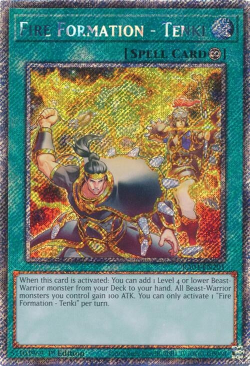 Image for Fire Formation - Tenki (Platinum Secret Rare) (Quarter Century Stampede) (RA04-EN201) - YuGiOh