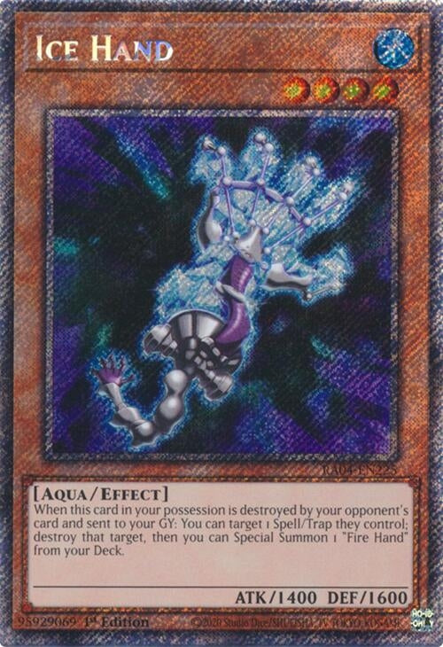 Image for Ice Hand (Platinum Secret Rare) (Quarter Century Stampede) (RA04-EN225) - YuGiOh