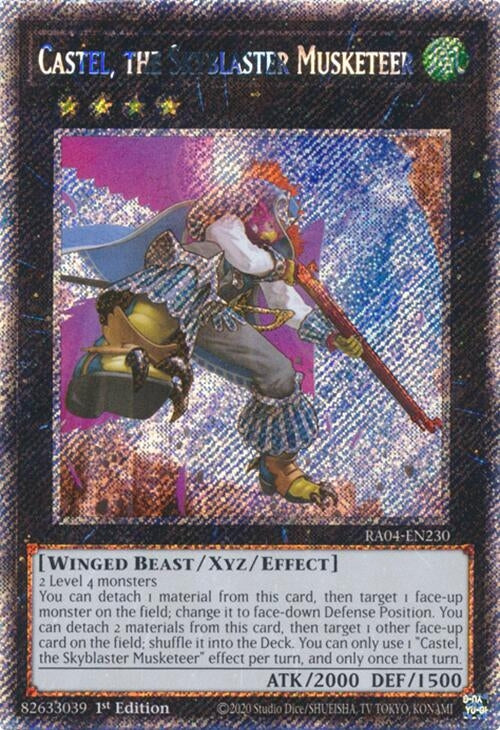 Image for Castel, the Skyblaster Musketeer (Platinum Secret Rare) (Quarter Century Stampede) (RA04-EN230) - YuGiOh
