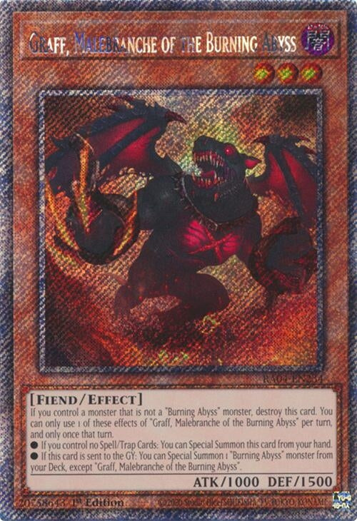 Image for Graff, Malebranche of the Burning Abyss (Platinum Secret Rare) (Quarter Century Stampede) (RA04-EN235) - YuGiOh