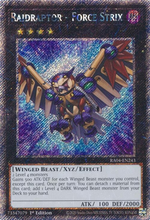 Image for Raidraptor - Force Strix (Platinum Secret Rare) (Quarter Century Stampede) (RA04-EN243) - YuGiOh