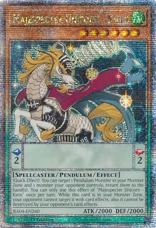 Image for Majespecter Unicorn - Kirin (Quarter Century Secret Rare) (Quarter Century Stampede) (RA04-EN260) - YuGiOh