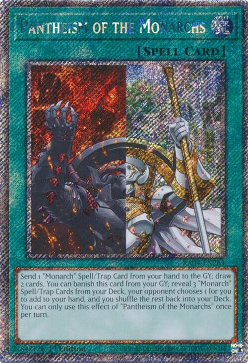 Image for Pantheism of the Monarchs (Platinum Secret Rare) (Quarter Century Stampede) (RA04-EN261) - YuGiOh