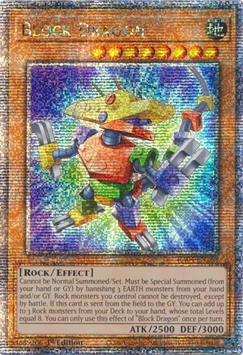 Image for Block Dragon (Quarter Century Secret Rare) (Quarter Century Stampede) (RA04-EN268) - YuGiOh