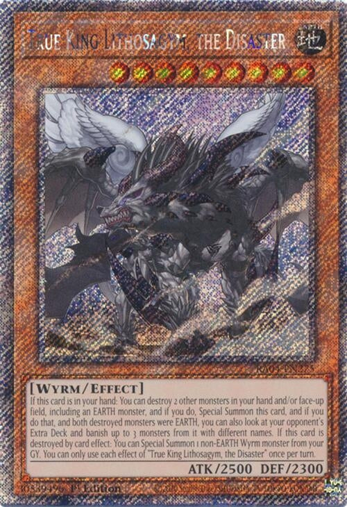 Image for True King Lithosagym, the Disaster (Platinum Secret Rare) (Quarter Century Stampede) (RA04-EN275) - YuGiOh