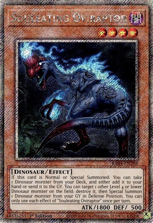 Image for Souleating Oviraptor (Platinum Secret Rare) (Quarter Century Stampede) (RA04-EN288) - YuGiOh