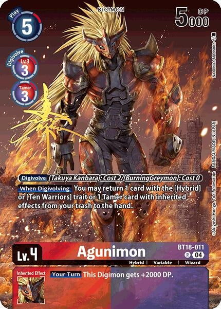 Image for Agunimon (Rare Pull) (BT21) (BT18-011 R) - Digimon Card Game