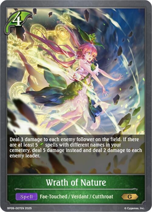 Image for Wrath of Nature (BP09: Duet of Dawn and Dusk) (BP09-007EN) - Shadowverse: Evolve
