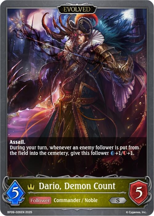 Image for Dario, Demon Count (Evolved) (BP09: Duet of Dawn and Dusk) (BP09-026EN) - Shadowverse: Evolve