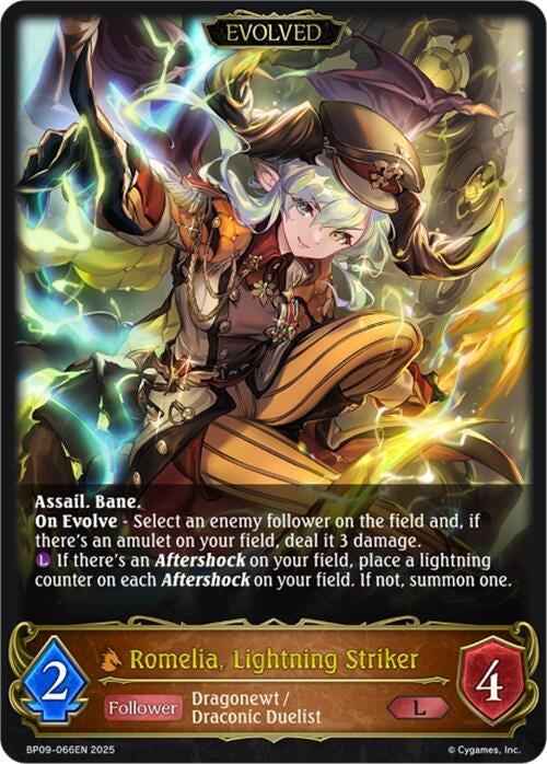 Image for Romelia, Lightning Striker (Evolved) (BP09: Duet of Dawn and Dusk) (BP09-066EN) - Shadowverse: Evolve