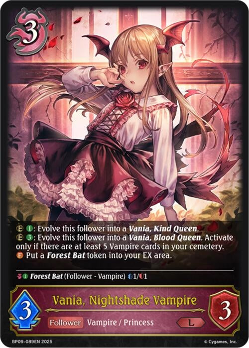 Image for Vania, Nightshade Vampire (BP09: Duet of Dawn and Dusk) (BP09-089EN) - Shadowverse: Evolve