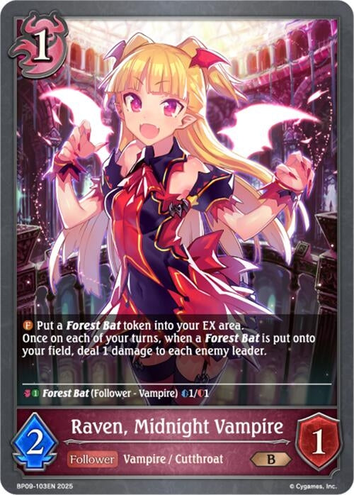 Image for Raven, Midnight Vampire (BP09: Duet of Dawn and Dusk) (BP09-103EN) - Shadowverse: Evolve