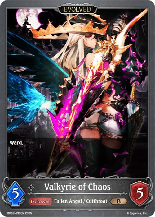 Image for Valkyrie of Chaos (Evolved) (BP09: Duet of Dawn and Dusk) (BP09-135EN) - Shadowverse: Evolve