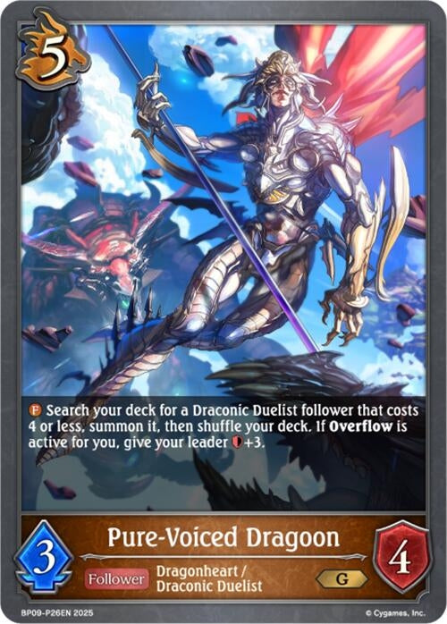 Image for Pure-Voiced Dragoon - P26EN (Foil) (BP09: Duet of Dawn and Dusk) (BP09-P26EN) - Shadowverse: Evolve