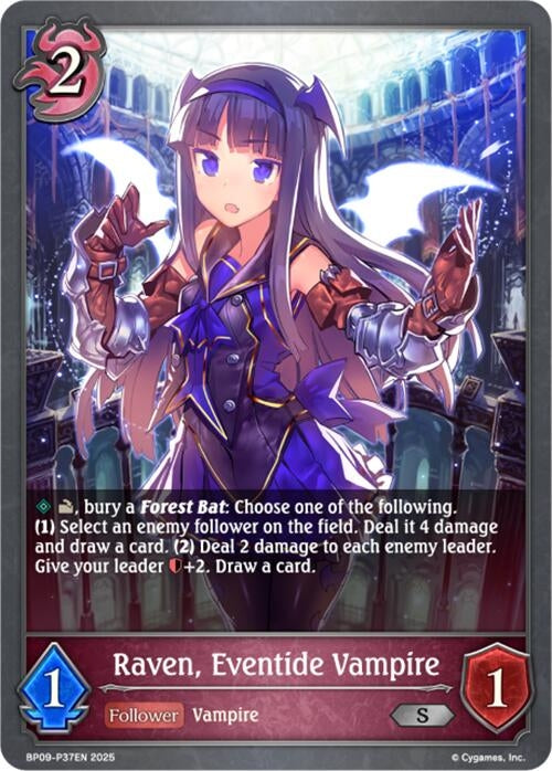 Image for Raven, Eventide Vampire - P37EN (Foil) (BP09: Duet of Dawn and Dusk) (BP09-P37EN) - Shadowverse: Evolve