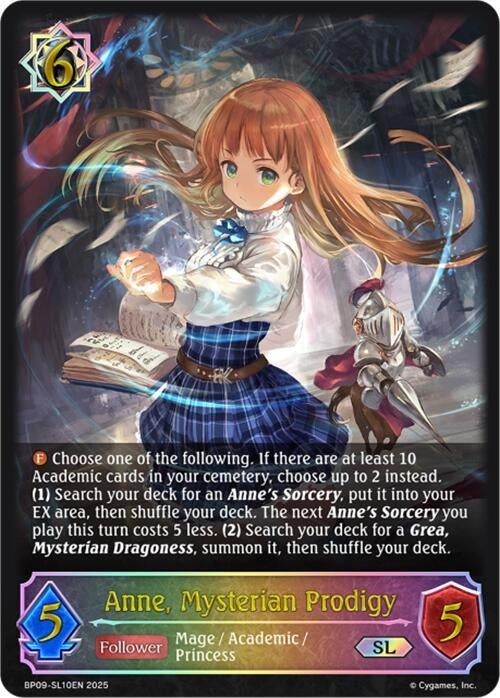 Image for Anne, Mysterian Prodigy (SL) (BP09: Duet of Dawn and Dusk) (BP09-SL10EN) - Shadowverse: Evolve