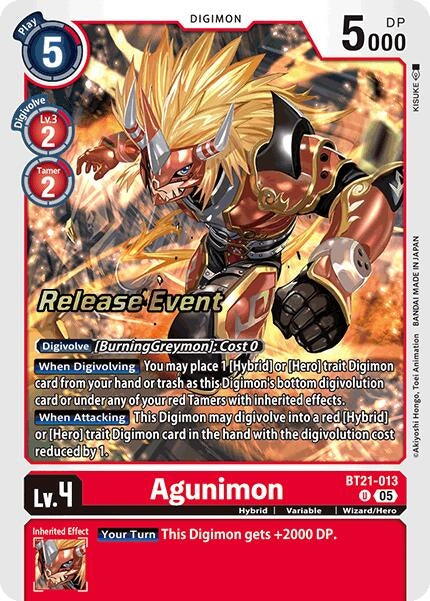 Image for Agunimon (BT21_PR) (BT21-013 U) - Digimon Card Game