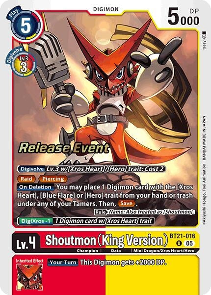 Image for Shoutmon (King Version) (BT21_PR) (BT21-016 U) - Digimon Card Game