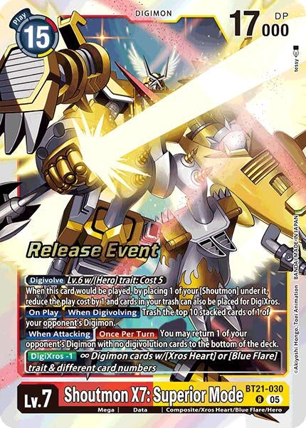 Image for Shoutmon X7: Superior Mode (BT21_PR) (BT21-030 R) - Digimon Card Game