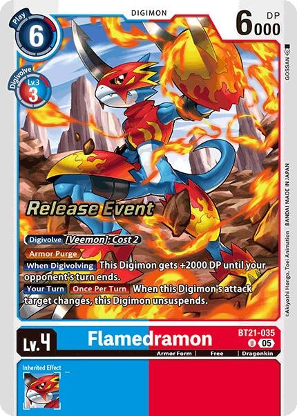 Image for Flamedramon (BT21_PR) (BT21-035 U) - Digimon Card Game