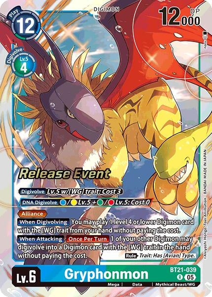 Image for Gryphonmon (BT21_PR) (BT21-039 R) - Digimon Card Game