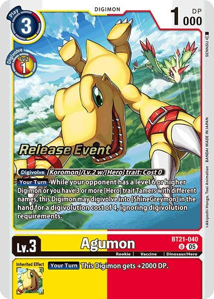 Image for Agumon - BT21-040 (BT21_PR) (BT21-040 U) - Digimon Card Game