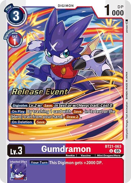 Image for Gumdramon (BT21_PR) (BT21-063 U) - Digimon Card Game