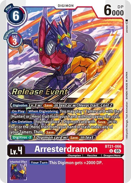 Image for Arresterdramon (BT21_PR) (BT21-066 U) - Digimon Card Game