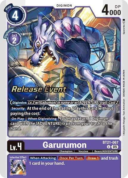 Image for Garurumon (BT21_PR) (BT21-067 U) - Digimon Card Game