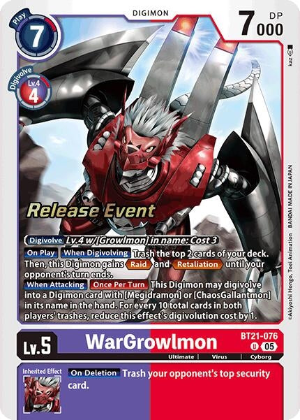 Image for WarGrowlmon (BT21_PR) (BT21-076 U) - Digimon Card Game