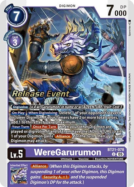 Image for WereGarurumon (BT21_PR) (BT21-078 U) - Digimon Card Game