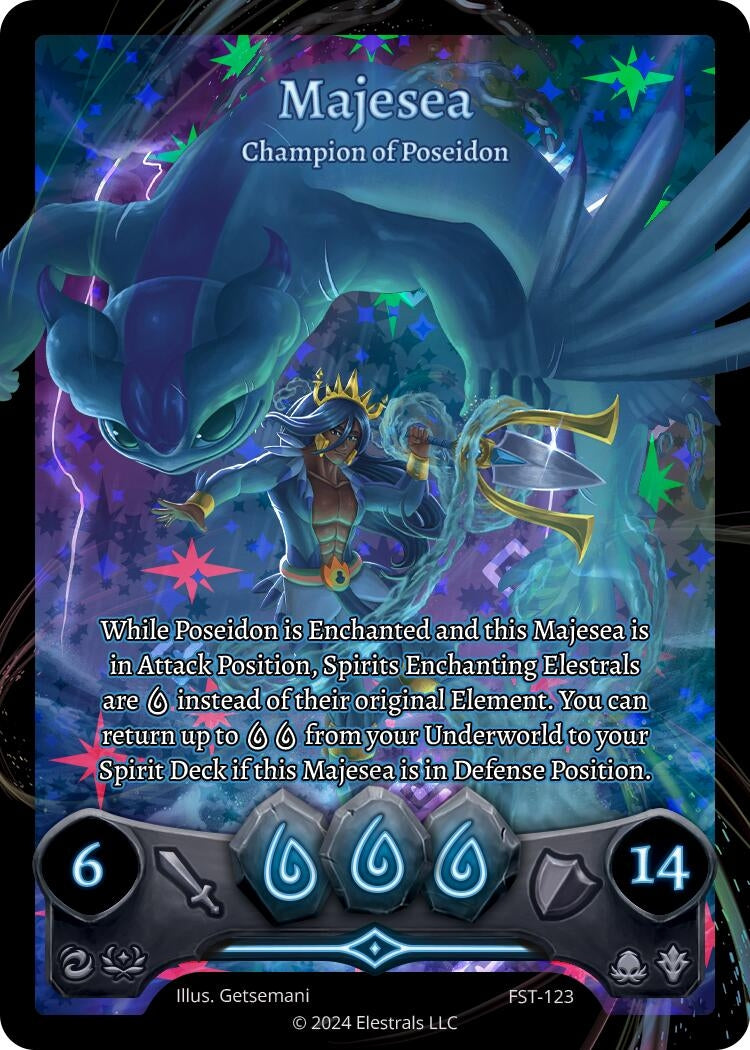 Image for Majesea - Champion of Poseidon (Box Topper) (Divine Champions: Firestorm) (FST-123) - Elestrals