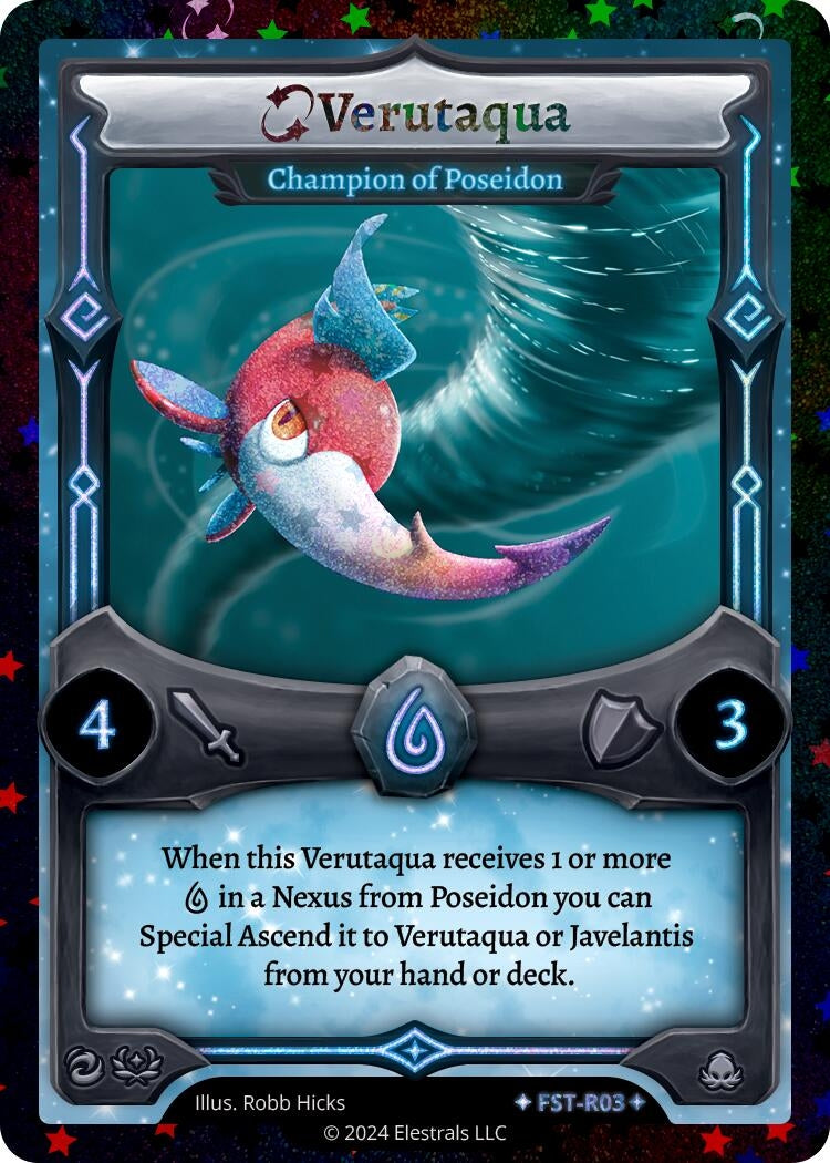 Image for Verutaqua - Champion of Poseidon (Stellar) (Divine Champions: Firestorm) (FST-R03) - Elestrals