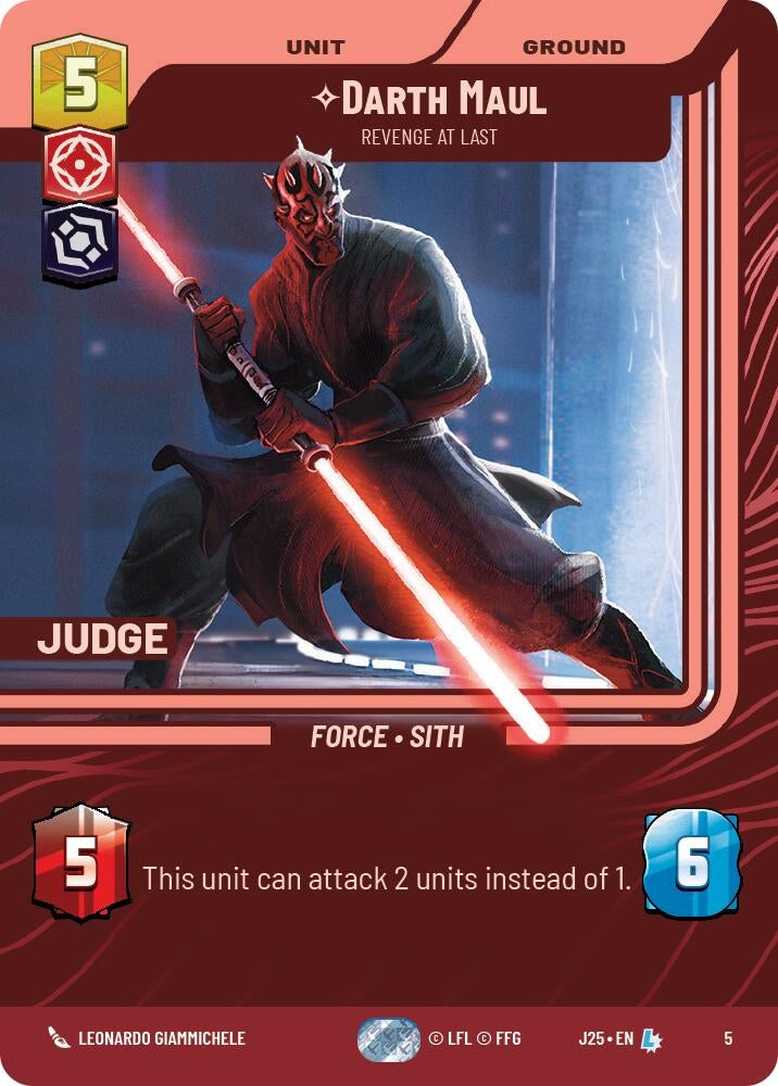 Image for Darth Maul - Revenge at Last (Judge Promos) (5) - Star Wars: Unlimited