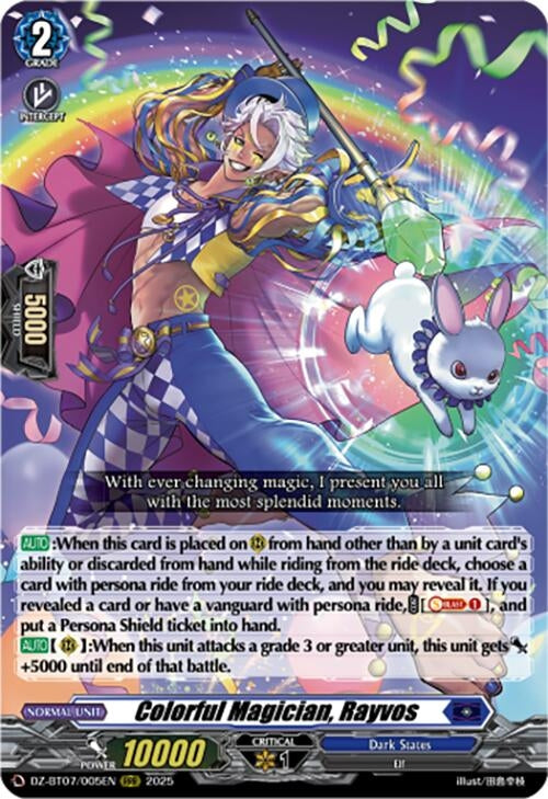 Image for Colorful Magician, Rayvos (DZ-BT07: Moon Fangs & Cerulean Blaze) (DZ-BT07/005EN) - Cardfight Vanguard
