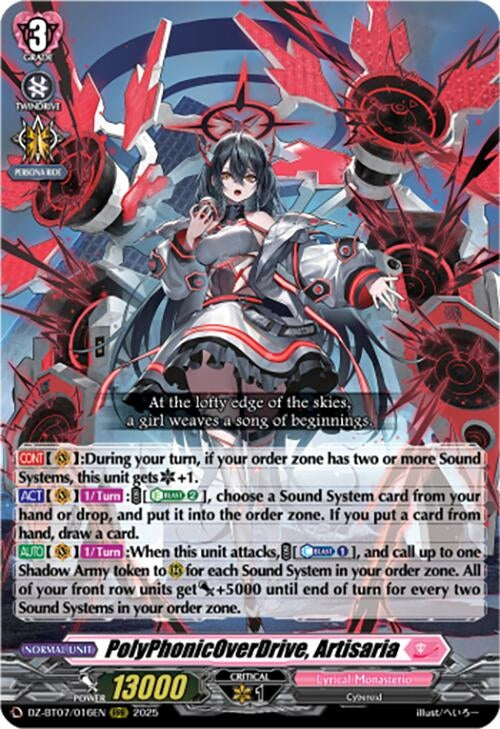 Image for PolyPhonicOverDrive, Artisaria (DZ-BT07: Moon Fangs & Cerulean Blaze) (DZ-BT07/016EN) - Cardfight Vanguard