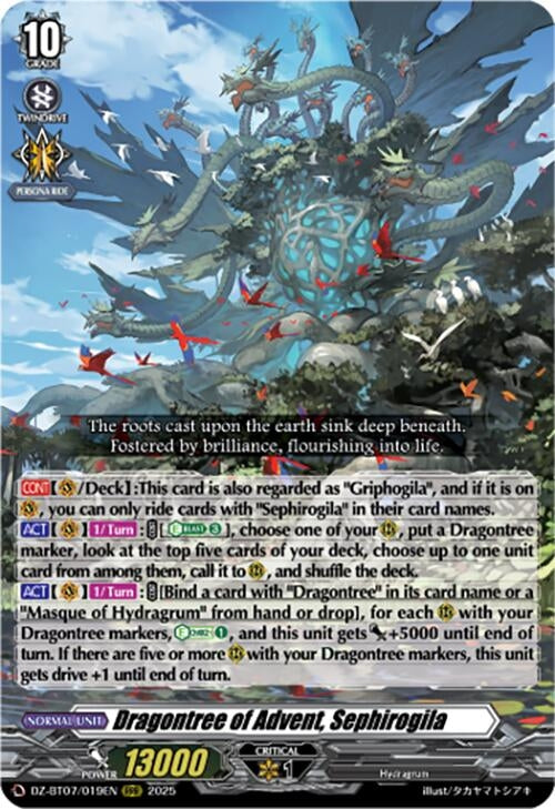 Image for Dragontree of Advent, Sephirogila (DZ-BT07: Moon Fangs & Cerulean Blaze) (DZ-BT07/019EN) - Cardfight Vanguard