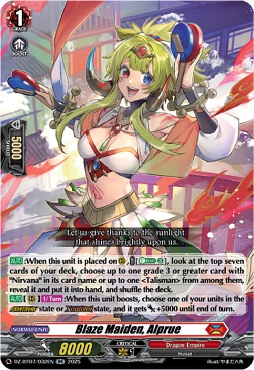 Image for Blaze Maiden, Alprue (DZ-BT07: Moon Fangs & Cerulean Blaze) (DZ-BT07/032EN) - Cardfight Vanguard