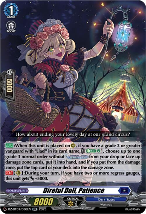 Image for Direful Doll, Patience (DZ-BT07: Moon Fangs & Cerulean Blaze) (DZ-BT07/036EN) - Cardfight Vanguard