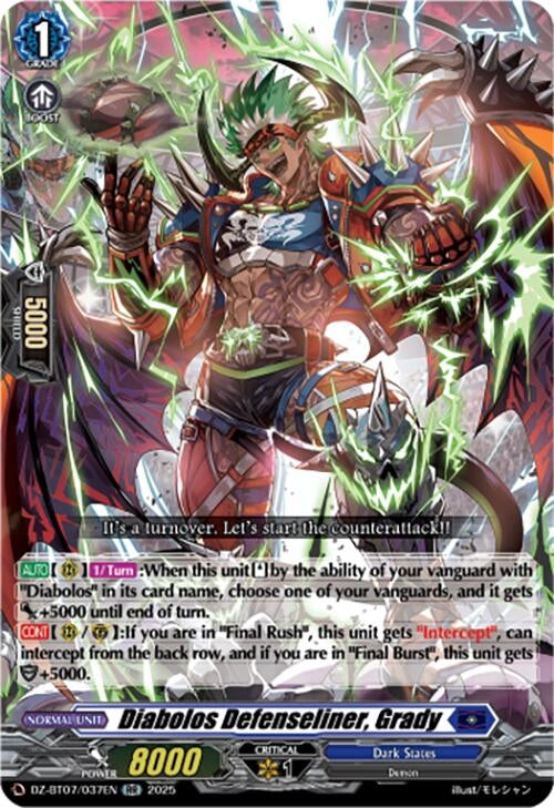 Image for Diabolos Defenseliner, Grady (DZ-BT07: Moon Fangs & Cerulean Blaze) (DZ-BT07/037EN) - Cardfight Vanguard