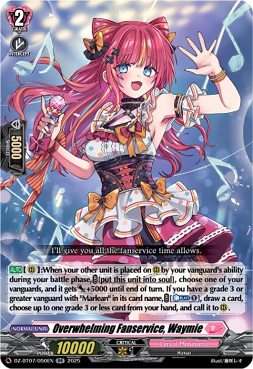 Image for Overwhelming Fanservice, Waymie (DZ-BT07: Moon Fangs & Cerulean Blaze) (DZ-BT07/050EN) - Cardfight Vanguard