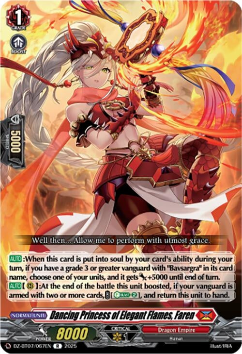 Image for Dancing Princess of Elegant Flames, Faren (DZ-BT07: Moon Fangs & Cerulean Blaze) (DZ-BT07/067EN) - Cardfight Vanguard