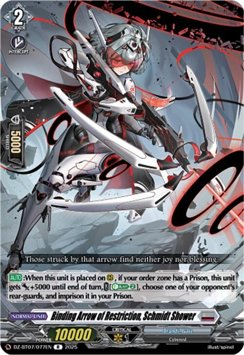 Image for Binding Arrow of Restriction, Schmidt Shower (DZ-BT07: Moon Fangs & Cerulean Blaze) (DZ-BT07/077EN) - Cardfight Vanguard