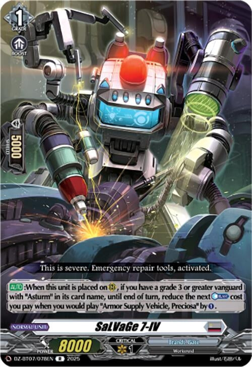 Image for SaLVaGe 7-IV (DZ-BT07: Moon Fangs & Cerulean Blaze) (DZ-BT07/078EN) - Cardfight Vanguard