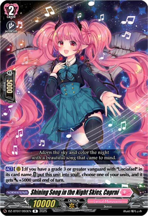 Image for Shining Song in the Night Skies, Coprni (DZ-BT07: Moon Fangs & Cerulean Blaze) (DZ-BT07/093EN) - Cardfight Vanguard