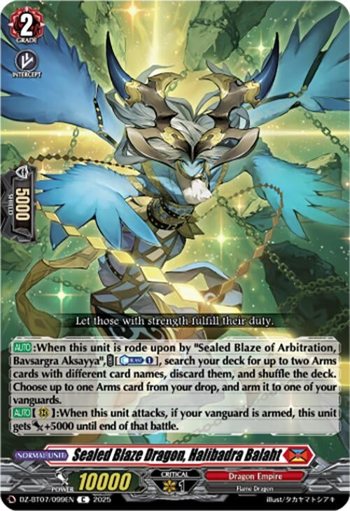 Image for Sealed Blaze Dragon, Halibadra Balaht (DZ-BT07: Moon Fangs & Cerulean Blaze) (DZ-BT07/099EN) - Cardfight Vanguard